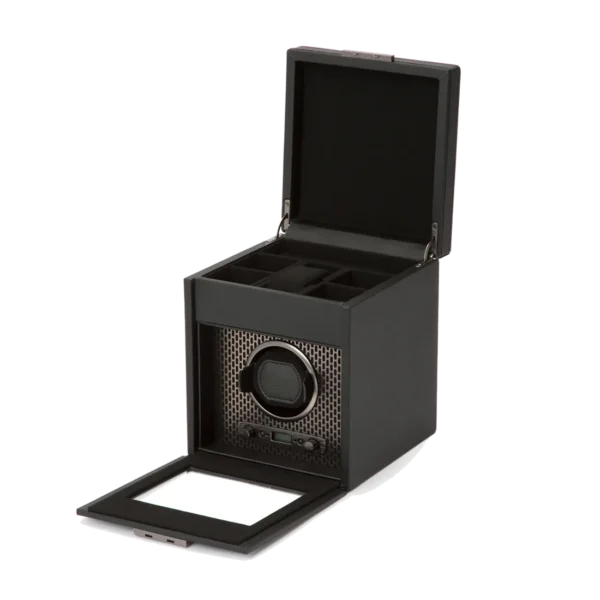 WOLF Axis Single Watch Winder With Storage